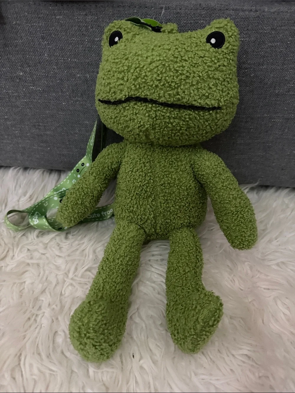 Green Plush Frog Backpack Stuffed Animal